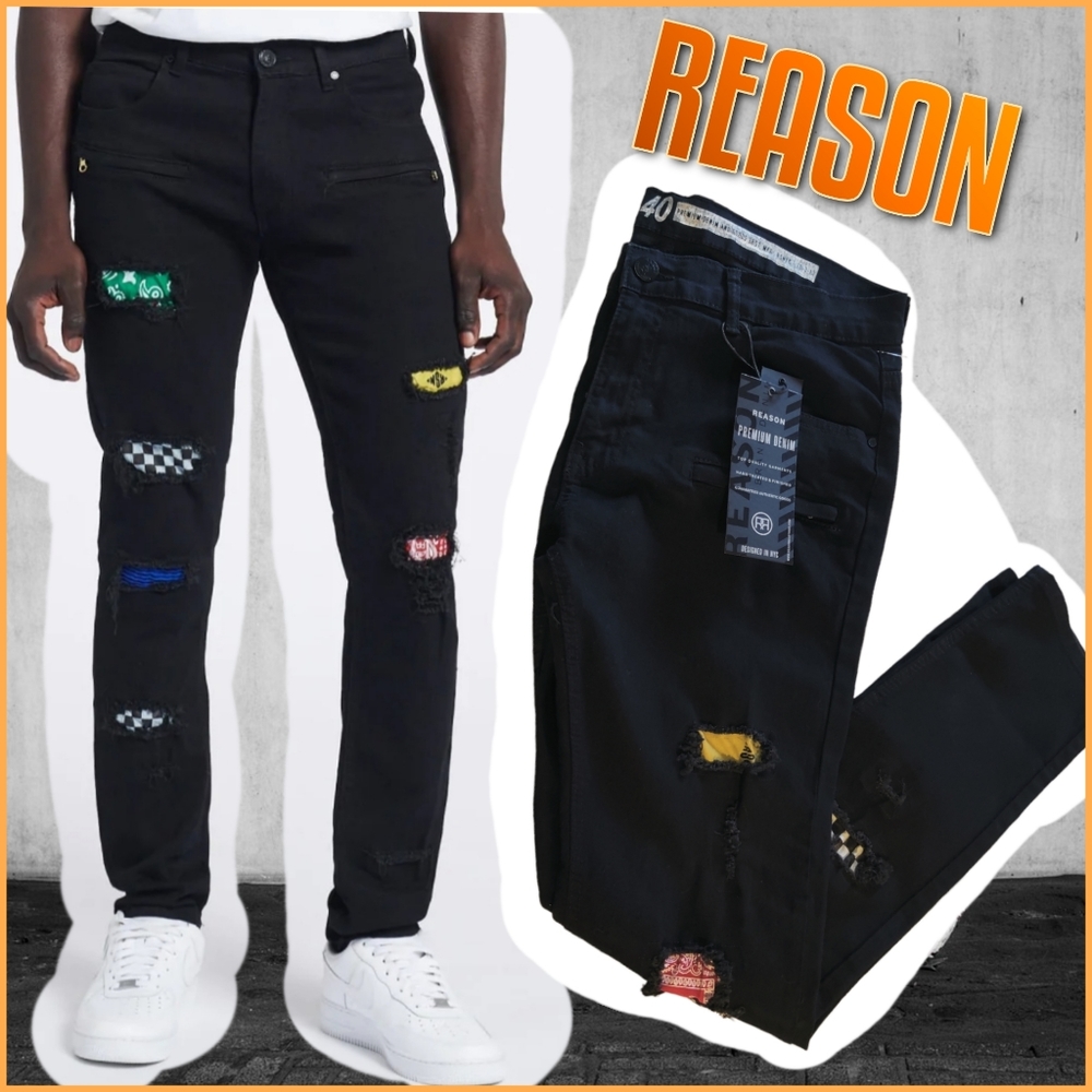 Reason Brand New w/ Tags Premium Street Distressed Ripped Jeans Men's size 40
